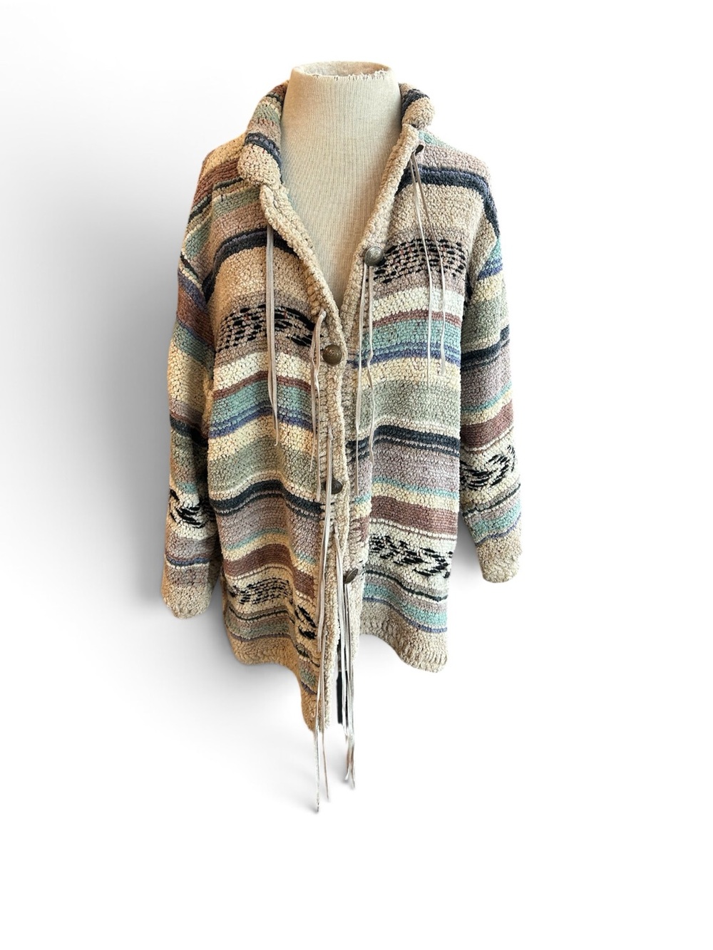 Gretel  Underwood vintage handwoven Aztec South Western jacket made in Santa Fe